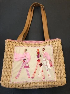 Straw pocketbook with fashion figures - Picture 1 of 7
