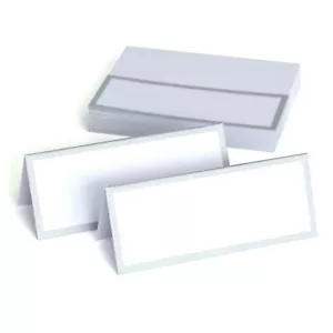Wedding Place Cards 50 Pcs Silver White Gray 3.75" x 1.5" Dinner Party Table - Picture 1 of 4