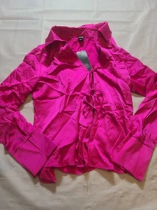 Women's Bell Long Sleeve Satin Fly Away Top Wild Fable Magenta Size Small - Picture 1 of 5
