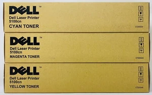 Dell 593-10051/593-10052 593-10053 Original Cyan/Magenta/Yellow Toner 5100CN - Picture 1 of 1