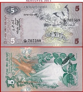 SRI LANKA CEILÁN 5 RUPIAS 26 3 1979 P 84 SIN CIRCULAR envío gratuito desde 100$ - Imagen 1 de 3