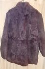 vintage' Real Rabbit Fur Coat-size 14- Dark Burgundy-Never Worn-