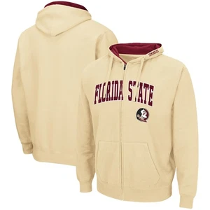 Men's Colosseum Gold Florida State Seminoles Arch & Logo 3.0 Full-Zip Hoodie - Picture 1 of 3