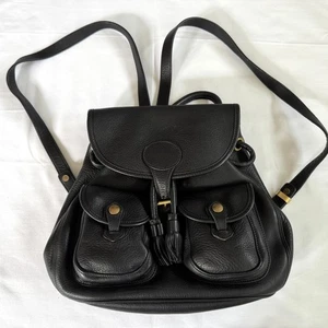 Dooney and Bourke Canyon dicker schwarzer Rucksack aus genarbtem Leder USA Vintage - Bild 1 von 12