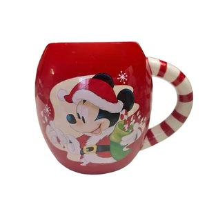 Disney Minnie & Mickey Mouse Weihnachtstasse rot Zuckerstange Henkel Feiertagstasse - Bild 1 von 5