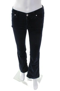 7 For All Mankind Damen Baumwolle Reißverschluss Knopf Boot Cut Hose Navy Größe EUR 24 - Bild 1 von 7