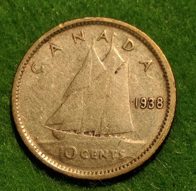 1938 Canadian Silver Dime – Early King George VI • Pre-WWII Era Coin - Image 1 of 4