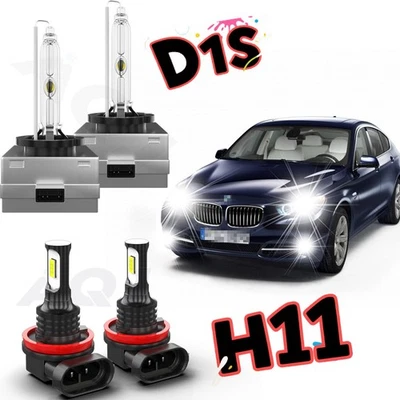 D1S+H11 LED headlamp 6000K ultra-Bright white For BMW 550i GT xDrive2012-2017 Foto 1 de 4