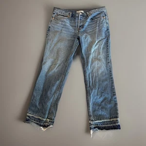 Pantalones de mezclilla WE THE FREE PEOPLE para mujer talla 29 lavado medio flecos y dobladillo crudo boho chic - Imagen 1 de 11