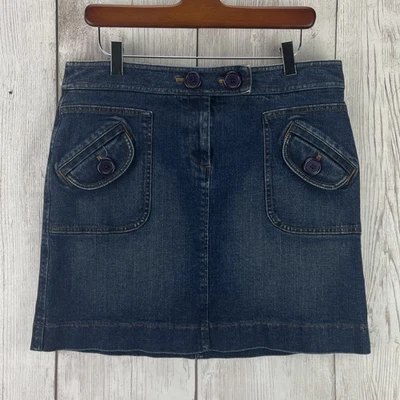 Ann Taylor LOFT Stretch Denim Women's Blue Jean Skirt 10 Very Good Condition! - Image 1 of 4