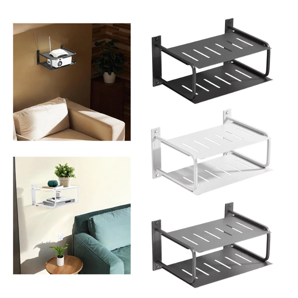 2 Layers Projector Shelf Wall Mounted Home Organizer Aluminum Cable Routing - image 1 of 1