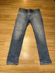 Men’s Light Blue Bootcut Retro Look Jeans 32” Waist 30” Inner Leg Ripped Look - Picture 1 of 12