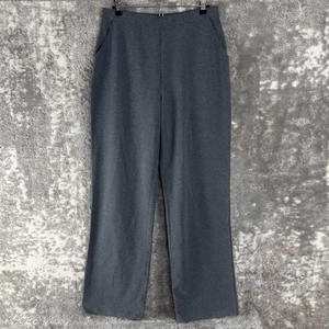 LL Bean Size M Flat Front Straight Leg Pants Gray Pull On Stretch Minimalist - Picture 1 of 10