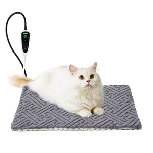 Pet Heating Pad - 11 Adjustable Temperature and 25 Timer Options, Heated Cat ... - Picture 1 of 7
