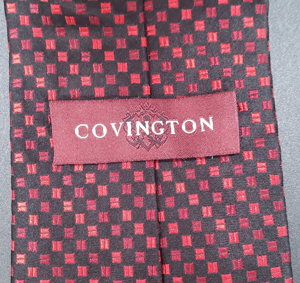 Мужской шелковый галстук Covington 57x3,5 дюйма черный/красный - Изображение 1 из 4