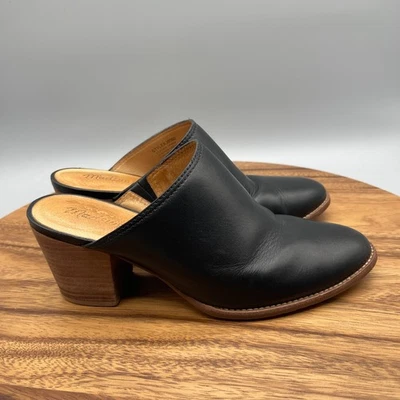 Madewell The Harper Mules Mujer 7.5 Cuero Negro J8560 Tacón Apilado Informal Foto 1 de 4