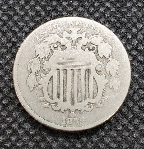 1875 Shield Nickel | GOOD Cover