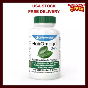 DrFormulas HairOmega 3-in-1 Hair Growth Vitamins Hair Skin and Nails Supplement - Picture 1 of 24