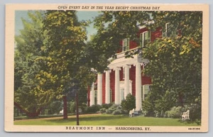 Beaumont Inn Hotel in Harrodsburg Kentucky Postkarte - Bild 1 von 2