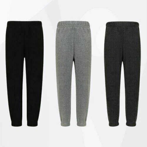 Boys Kids Plain Basic PE School Jogging Sports Tracksuit Bottoms Joggers Fleece  - Image 1 of 1