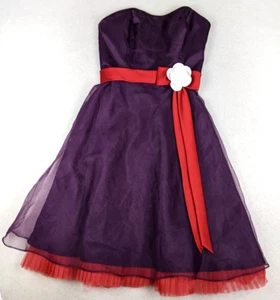 Alfred Angelo Women's Dress Purple Strapless A-line Midi Size 4 - Picture 1 of 14