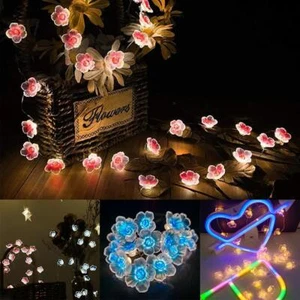 10/20/30 Led Flower Battery LED-Fairy String Wire Lights Wedding Home F❁UK - Picture 1 of 19
