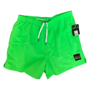 O'Neill Retro Beat Volley Neon Green Swim Trunks Nylon Shorts Mens Size M - NWT - Picture 1 of 6