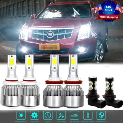 Para Cadillac SRX 2010-2016 6X faros LED haz alto y bajo + bombillas antiniebla 6000K Foto 1 de 4