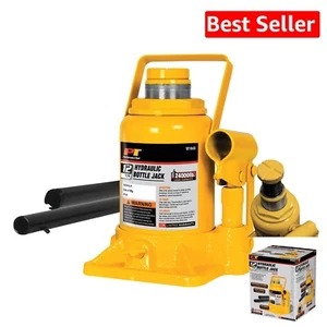 Heavy Duty Shorty Bottle Jack, 12 Ton Capacity - Perfect for Vehicle Maintenance - Picture 1 of 7