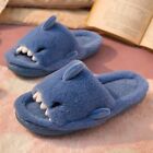 Cartoon Blue Shark Wool Slippers For Women Soft Home Men's Indoor Household