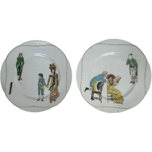 Antique Etienne Rue Paradis 29 Paris H & C Limoges Porcelain Plates Set of 2 9" - Picture 1 of 14