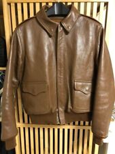 Real McCOY'S Jacket Type A-2 Men's Size 40 Genuine Leather Brown Vintage