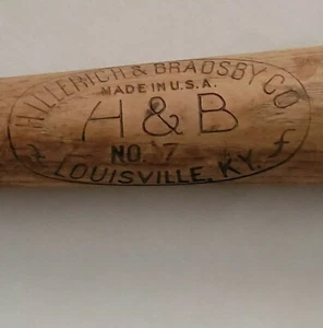 old Hillerich & Bradsby H&B logo No. 7 League wood bat, Louisville, KY 34 in. - Picture 1 of 12