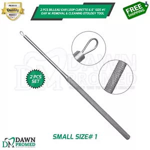 Curette con bucle de oreja Billeau tamaño pequeño #1 de 6,5" oreja con herramienta de eliminación y limpieza - Imagen 1 de 8