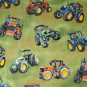 100% Cotton Fabric Nutex Farm Animals In the Country Sheep Horse Tractor time
