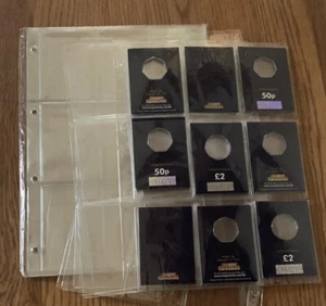 1 paquete de tarjetas protectoras verificador de cambio de página 9 de colección para 10p 50p £2 £5 - Imagen 1 de 3