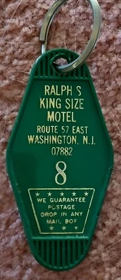 Llavero De Colección Ralph's King Size Motel En Película "THE SCOUT" Rt 57 Washington NJ Foto 1 de 2