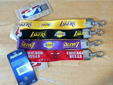 NBA Los Angeles LAKERS Chicago BULLS Wrist Lanyard Keychain Holder Jordan Lebron Cover