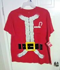 Holiday Times Men's Red Graphic Santa Short Sleeve Shirt / T-Shirt - Size: XL