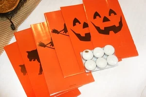 BOLSAS LUMINARIAS HALLOWEEN 6 PIEZAS JACK-O'-LANTERN GATO NEGRO BRUJA PATIO DECORACIÓN DEL HOGAR - Imagen 1 de 6