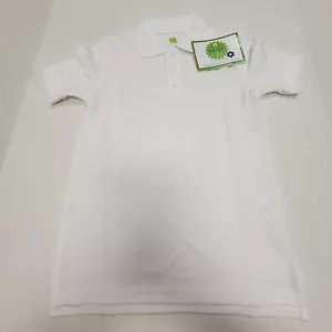 Real School Uniforms Pique Polo Youth Unisex Short Sleeve Polo White Youth Small - Picture 1 of 4