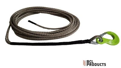 12 mm Super 12 HMPE Windenseil mit Haken - Synthetisches Windenseil Länge wählen