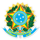 Brazil Coat of Arms Flag car bumper sticker window decal 5" x 5"
