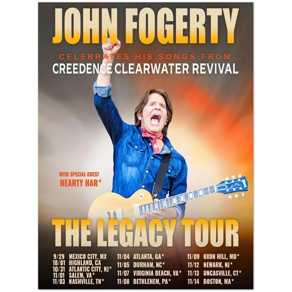 John Fogerty The Legacy Tour 2025 Creedence Revival Poster