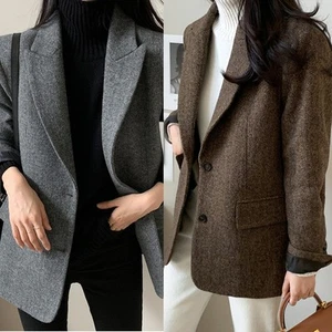 Elegant Style Casual Suit Elegant Wear Lapel Neckline Loose Fit Blazer - Picture 1 of 48