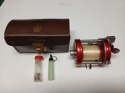 Vintage Abu Garcia Ambassadeur 6000 – Red – Made In Sweden – W/Case  - Image 1 of 4