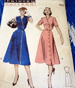 *LOVELY VTG 1950s DRESS BUTTERICK Sewing Pattern 18/36 - Picture 1 of 2