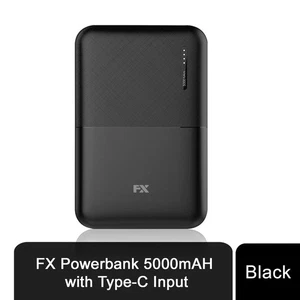Banco de alimentación FX 5000 mAh con entrada tipo C, compatible con teléfonos inteligentes - negro - Imagen 1 de 5