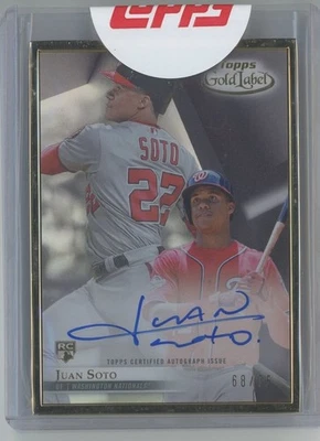 Juan Soto 2018 Topps Gold Label Rookie Autograph 68/75 Nationals RC Auto Sealed - Image 1 of 2