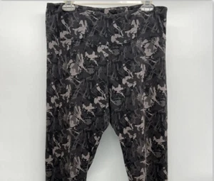 Weiche Umrandung grau schwarz abstrakt Camouflage Training Yoga Aktiv Leggings Damen L - Bild 1 von 9